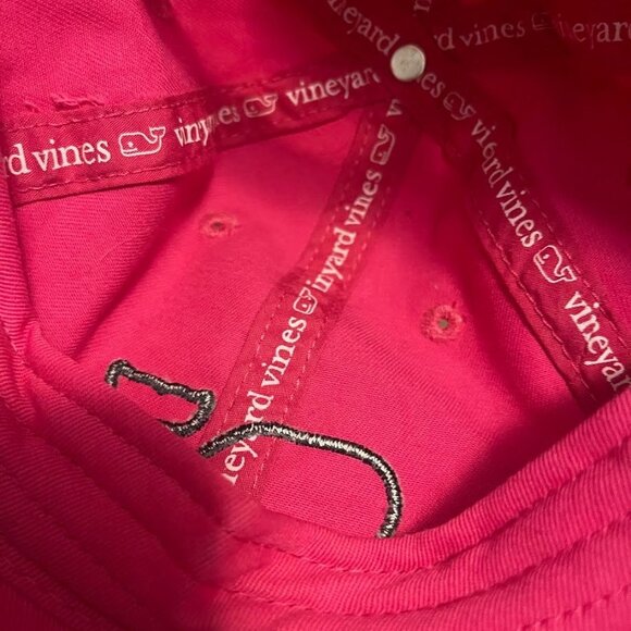 Vineyard Vines Pink Gingham Whale Adjustable Cotton Cap‎ - Picture 11 of 13